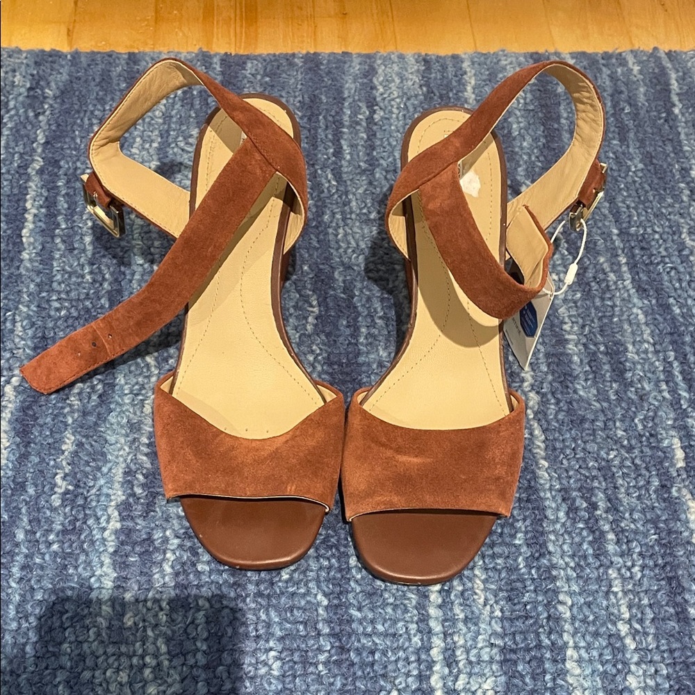 Geox Red-Brown Suede Women's Sandals